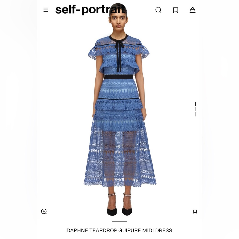 Self-portrait Daphne guipure midi dress